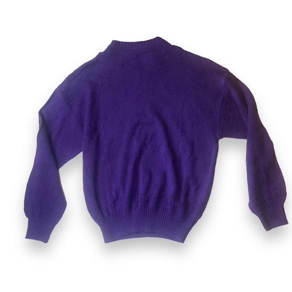 Vintage Purple Floral Textured Sweater By Kenneth too! Small - Picture 5 of 7